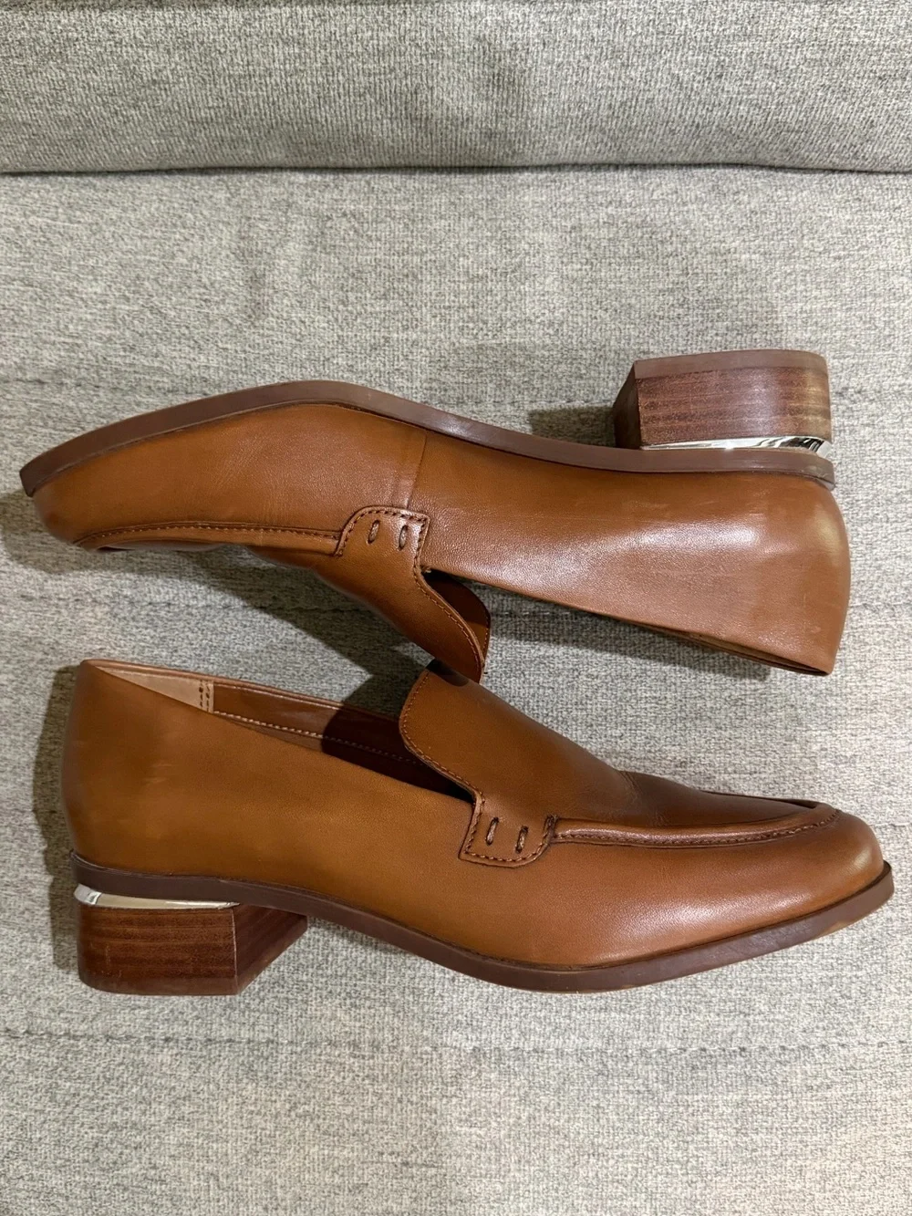 Franco Sarto Bocca Tobacco Brown Women's Tan Genuine Leather Slip-On Loafers